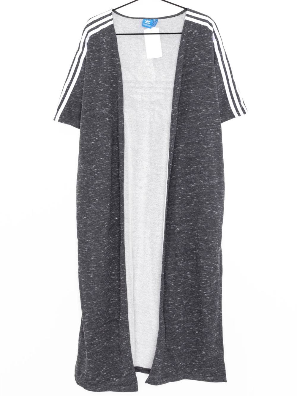 adidas Originals Charcoal Gray Three-Stripe Longline Kimono